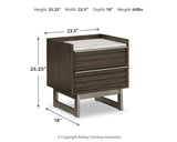 Arkenton - Two Drawer Night Stand - Grayish Brown / White