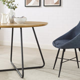 Modern Curved X Base Round Dining Table - English Ash by Walker Edison | Bel Furniture