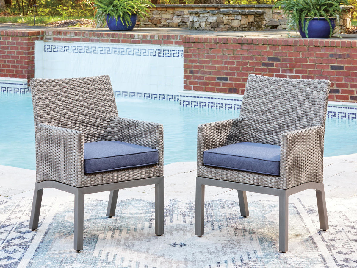 Half Moon Beach - Arm Chair With Cushion (Set of 2) - Blue / Gray - view 2