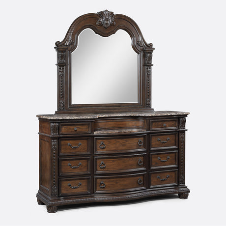Stanley - Bedroom Dresser Dark Brown Dresser & Mirror by Crown Mark | Bel Furniture