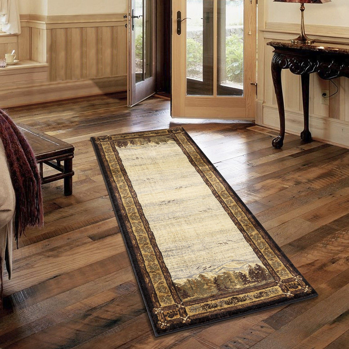 Nature's Nest - 5'3" X 7'3" Lodge Area Rug - Multi / Black by Icona Home Decor | Bel Furniture