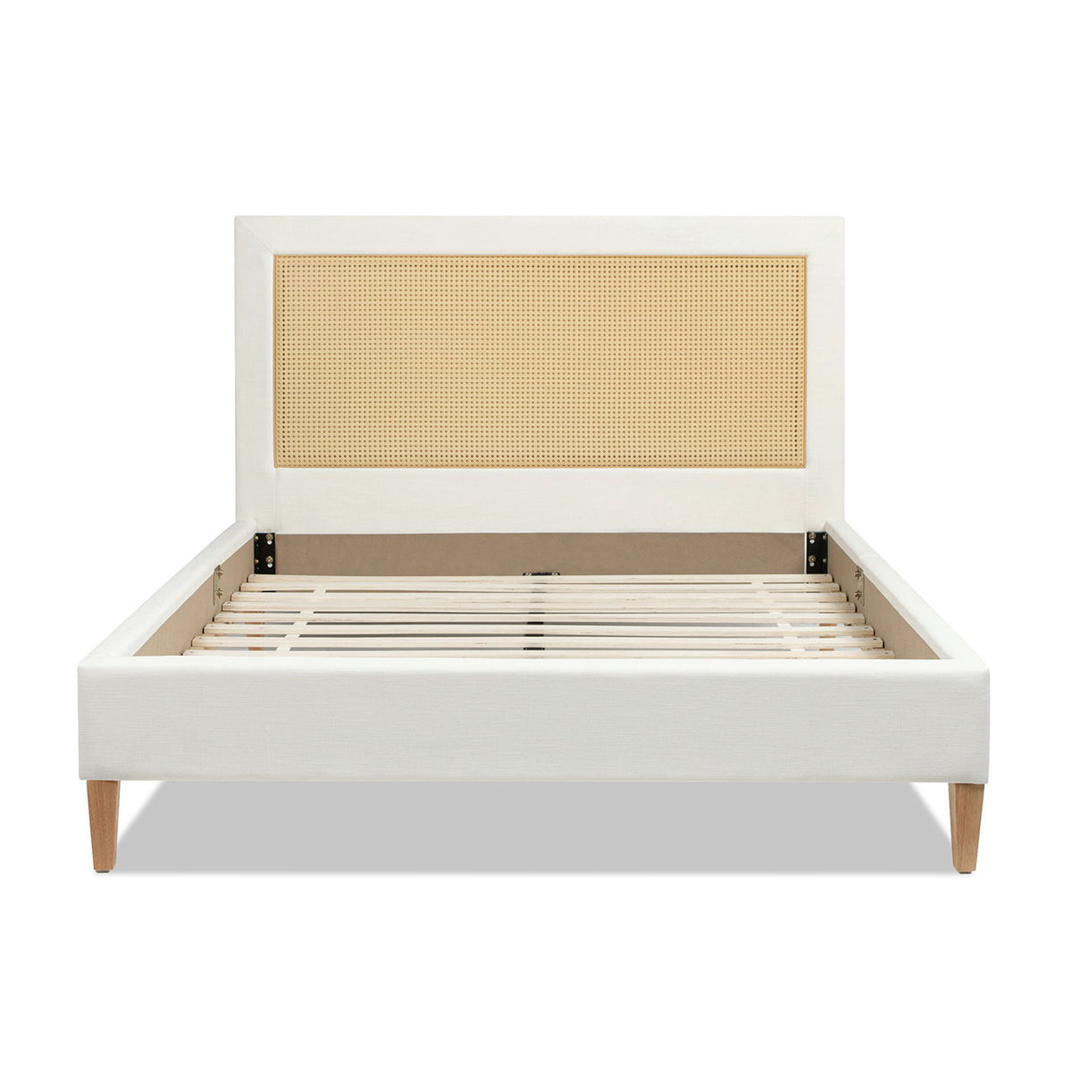 Haley - Upholstered Cane Back Platform Bed by Jennifer Taylor Home | Bel Furniture