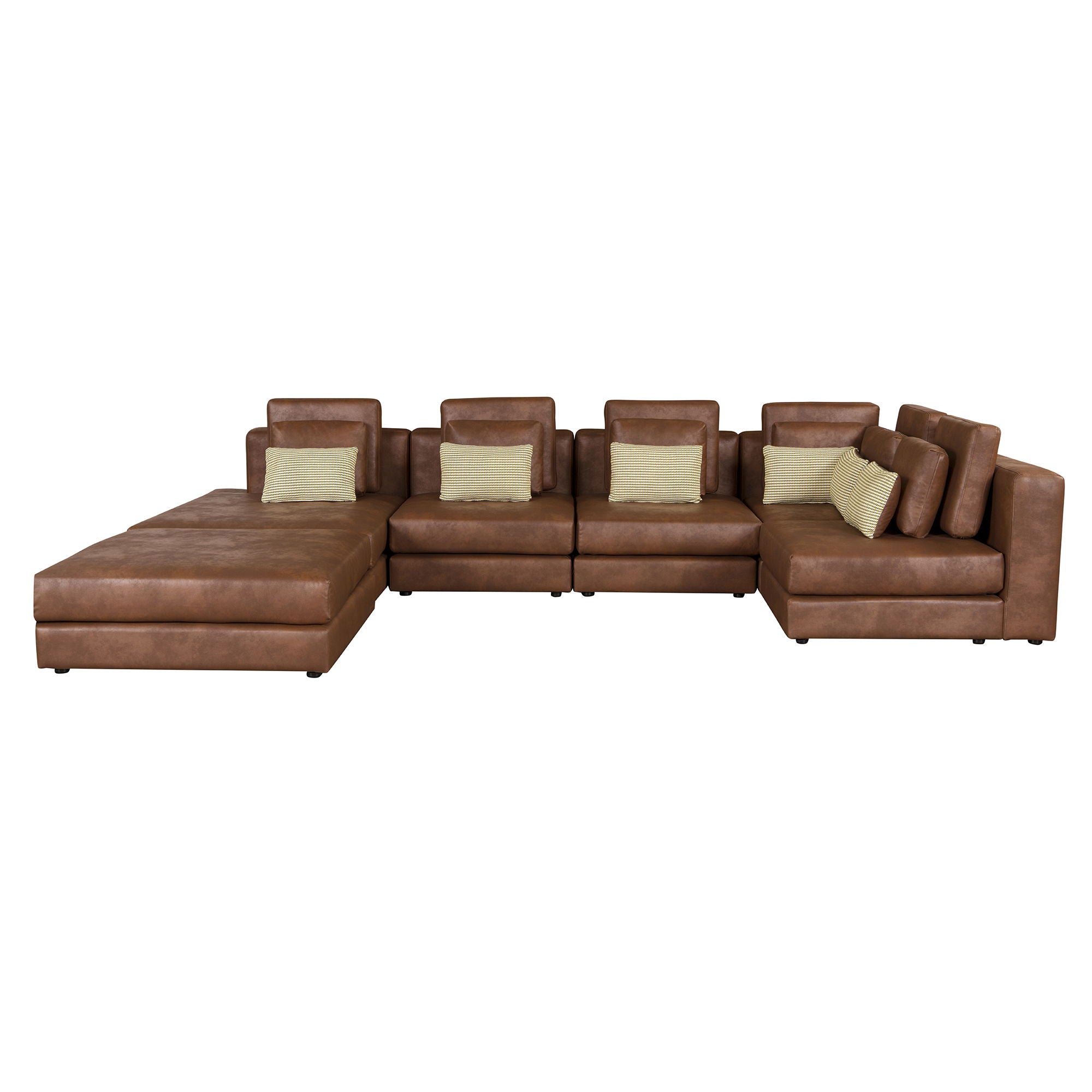 Modular Sectional Sofa Corner Sofa Chaise Lounge With Movable Ottoman For Living Room