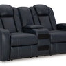 Fyne-dyme - Power Reclining Loveseat With Console/Adj Hdrst Blue by Signature Design by Ashley® | Bel Furniture
