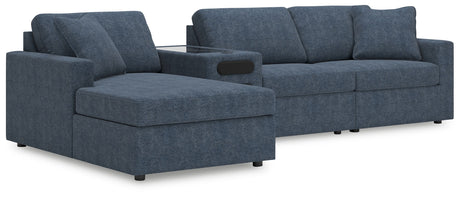Modmax - Ink - Sectional Blue 4 Pc. Sectional With Laf Corner Chaise And Audio Console by Signature Design by Ashley® | Bel Furniture