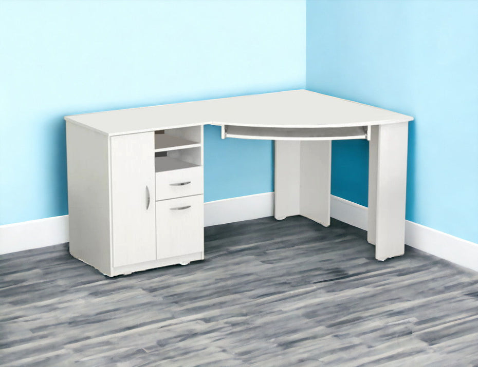 Computer Desk With Two Drawers - White