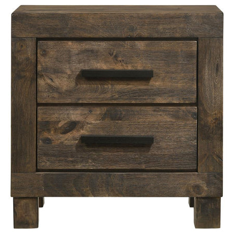 Woodmont - 2-Drawer Nightstand - Rustic Golden Brown by CoasterEveryday | Bel Furniture