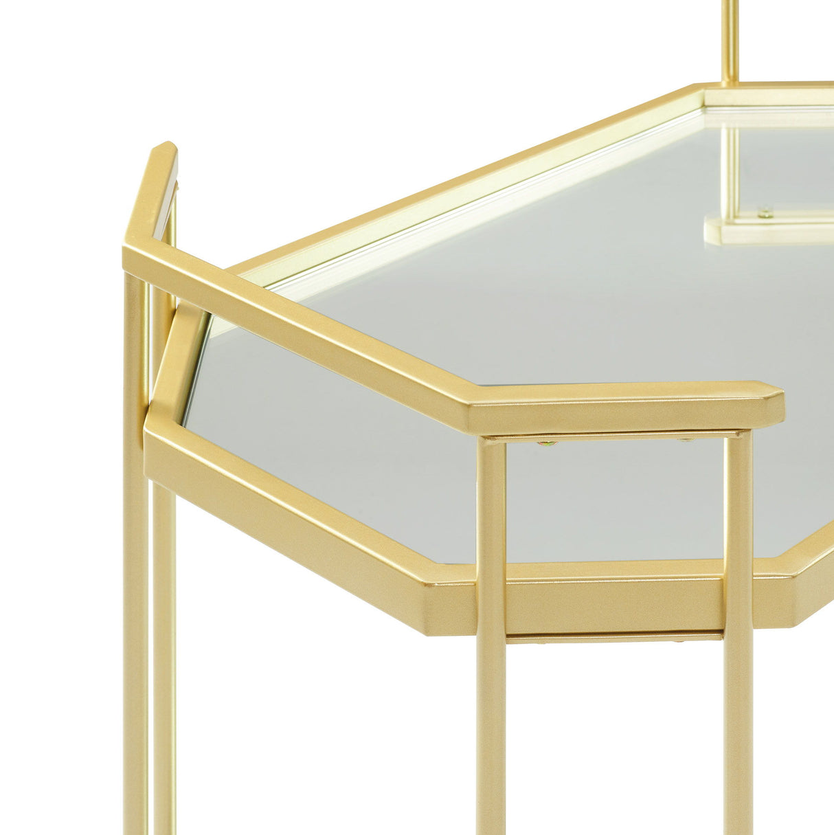 Modern Glam Mirror Top Accent Table - Pale Gold by Walker Edison | Bel Furniture