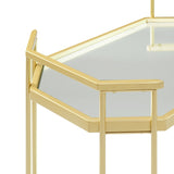Modern Glam Mirror Top Accent Table - Pale Gold by Walker Edison | Bel Furniture