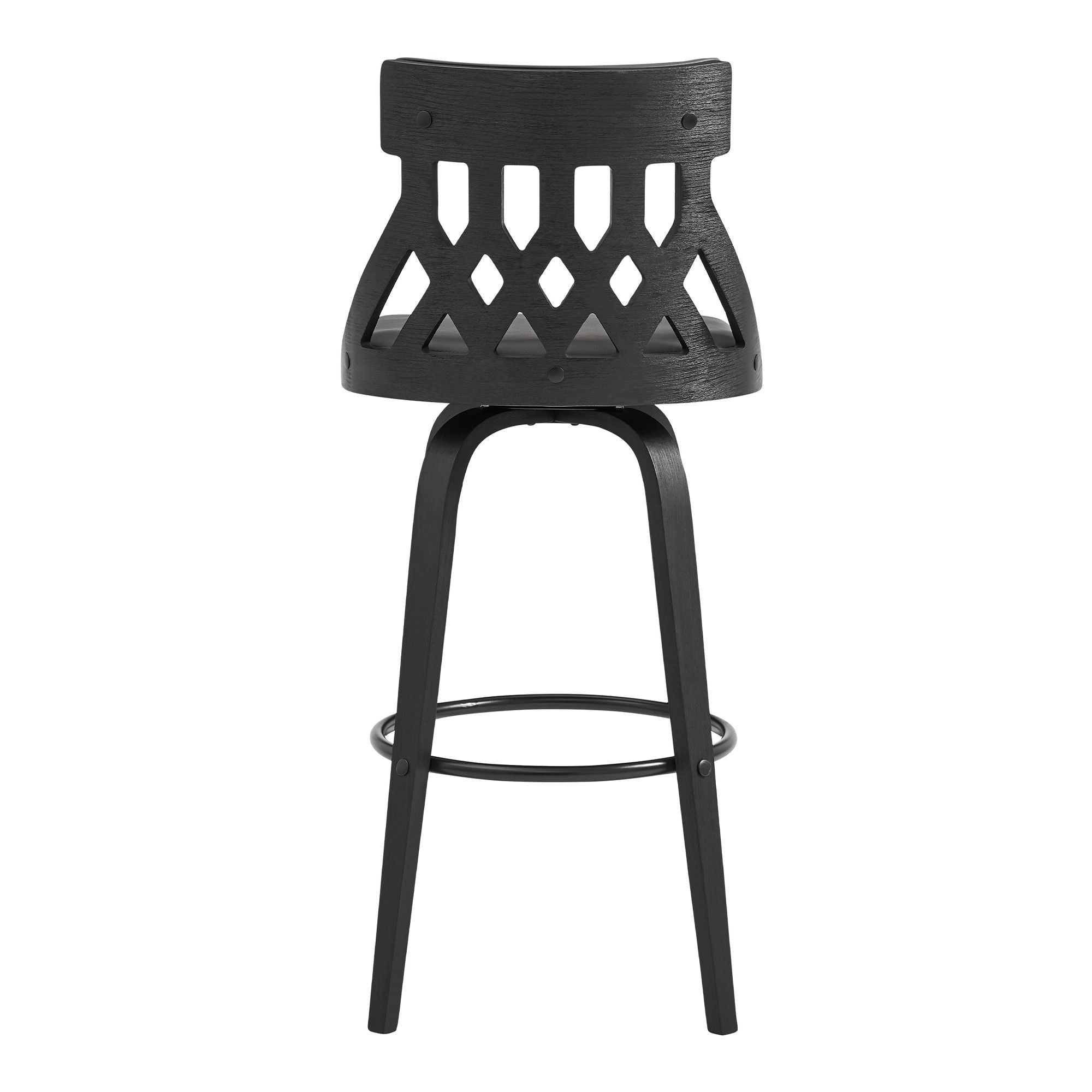 Swivel Backless Bar Height Bar Chair - Gray / Black