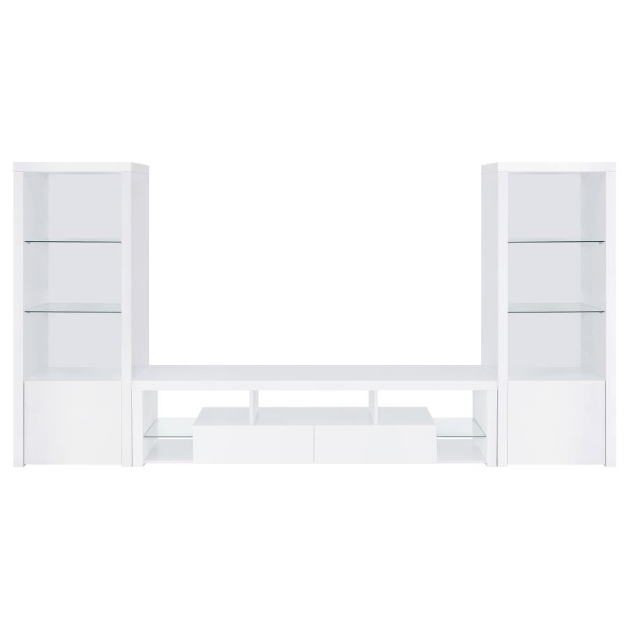 Jude - 2-Drawer Engineered Wood TV Stand - High Gloss White