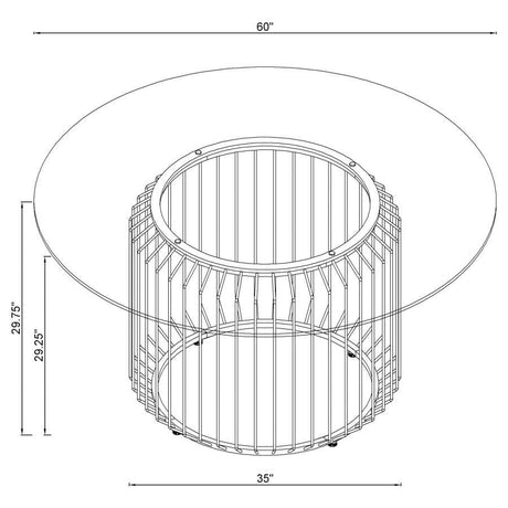 Veena - Round Glass Top Metal Dining Table - Chrome by Coaster Fine Furniture | Bel Furniture