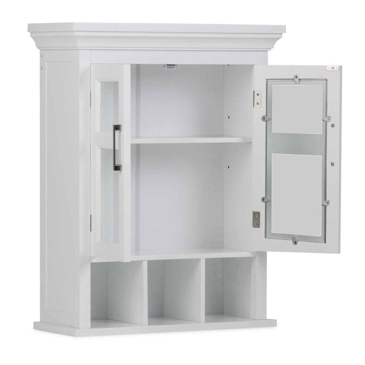 Avington - Two Door Wall Cabinet With Cubbies - Pure White by Simpli-Home | Bel Furniture