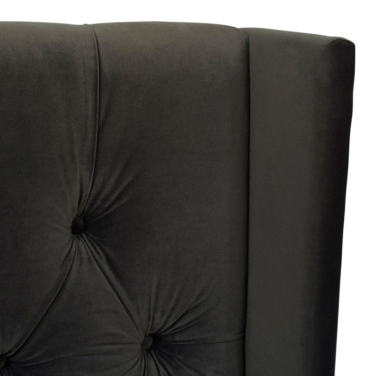 David - King Tufted Wingback Bed - Dark Charcoal Gray by Jennifer Taylor Home | Bel Furniture