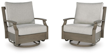 Rainier Ranch - Swivel Glider Chair With Cushion - Brown / Beige
