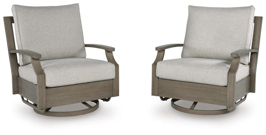 Rainier Ranch - Swivel Glider Chair With Cushion - Brown / Beige