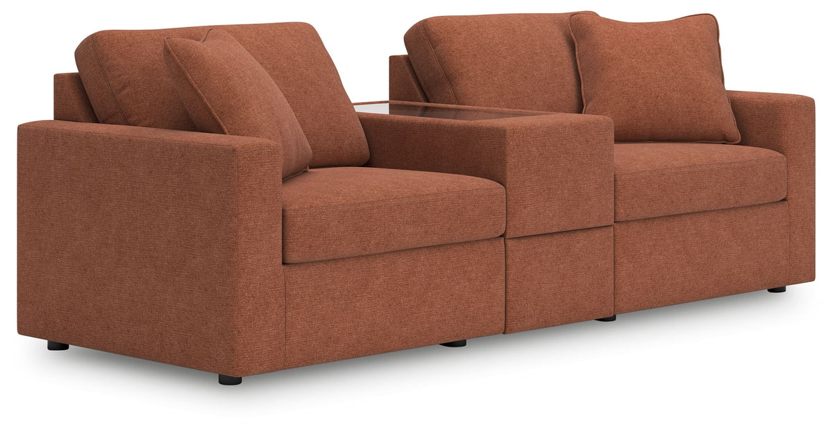 Modmax - Spice - Sectional Light Brown 3 Pc. Sectional With Storage Console by Signature Design by Ashley® | Bel Furniture