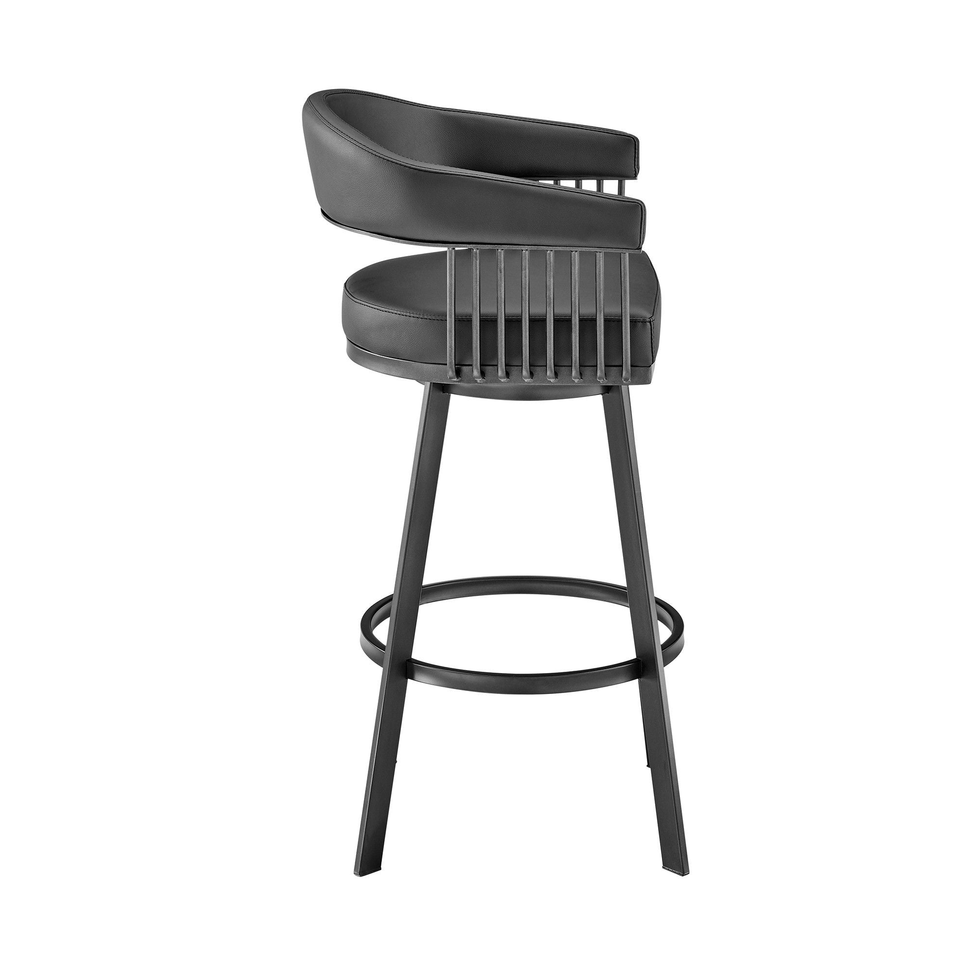 Swivel Low Back Bar Height Bar Chair - Black