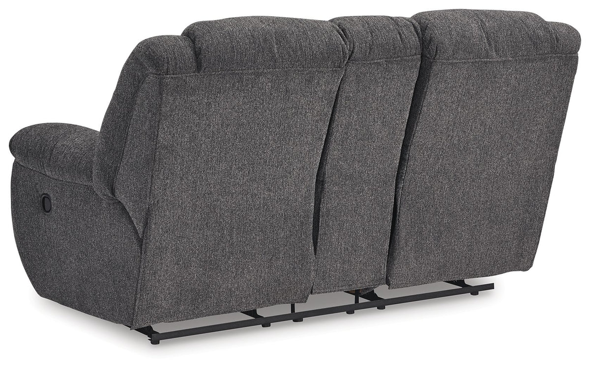 Foreside - Charcoal - Dbl Reclining Loveseat with Console by Signature Design by Ashley® | Bel Furniture