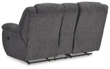 Foreside - Charcoal - Dbl Reclining Loveseat with Console by Signature Design by Ashley® | Bel Furniture