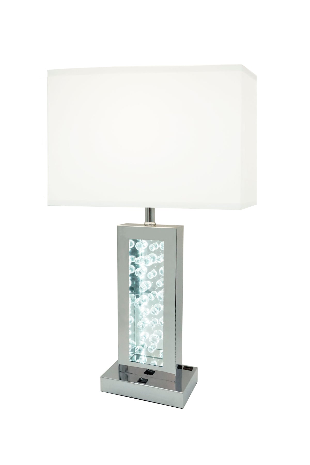 Monica - Table Lamp - Chrome by Crown Mark | Bel Furniture