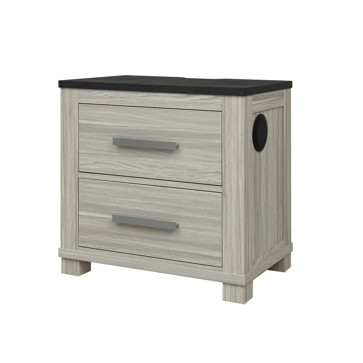 Augusta - Nightstand With Top, 2 Drawers, Block Feet - Beige Brown