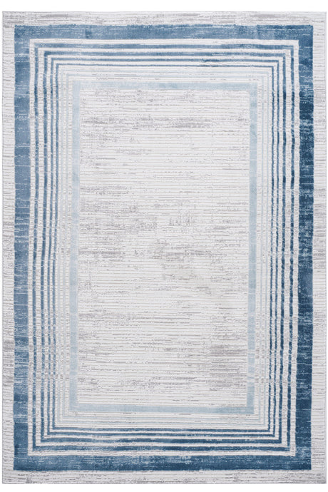 Marfi - 6' X 9' Bordered Area Rug - Blue / Ivory - view 3