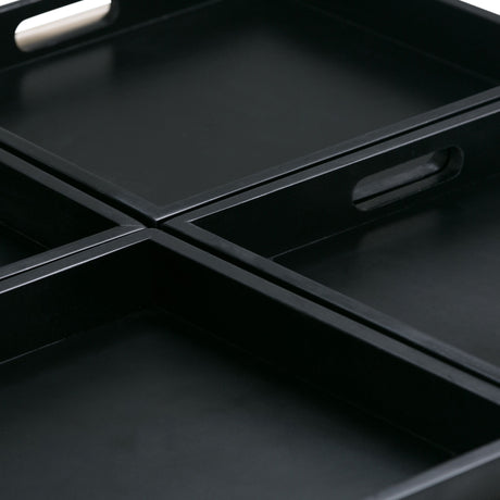 Avalon - Square Coffee Table, Storage Ottoman by Simpli-Home | Bel Furniture