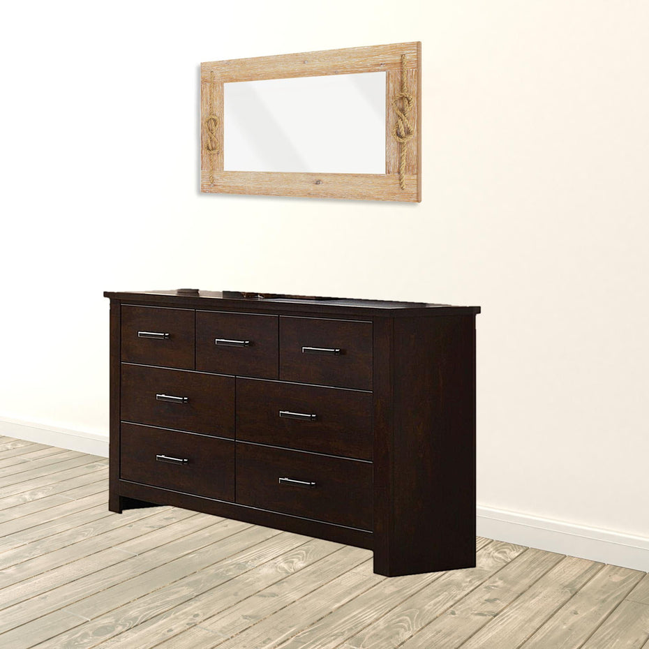 Seven Drawer Double Dresser - Mahogany