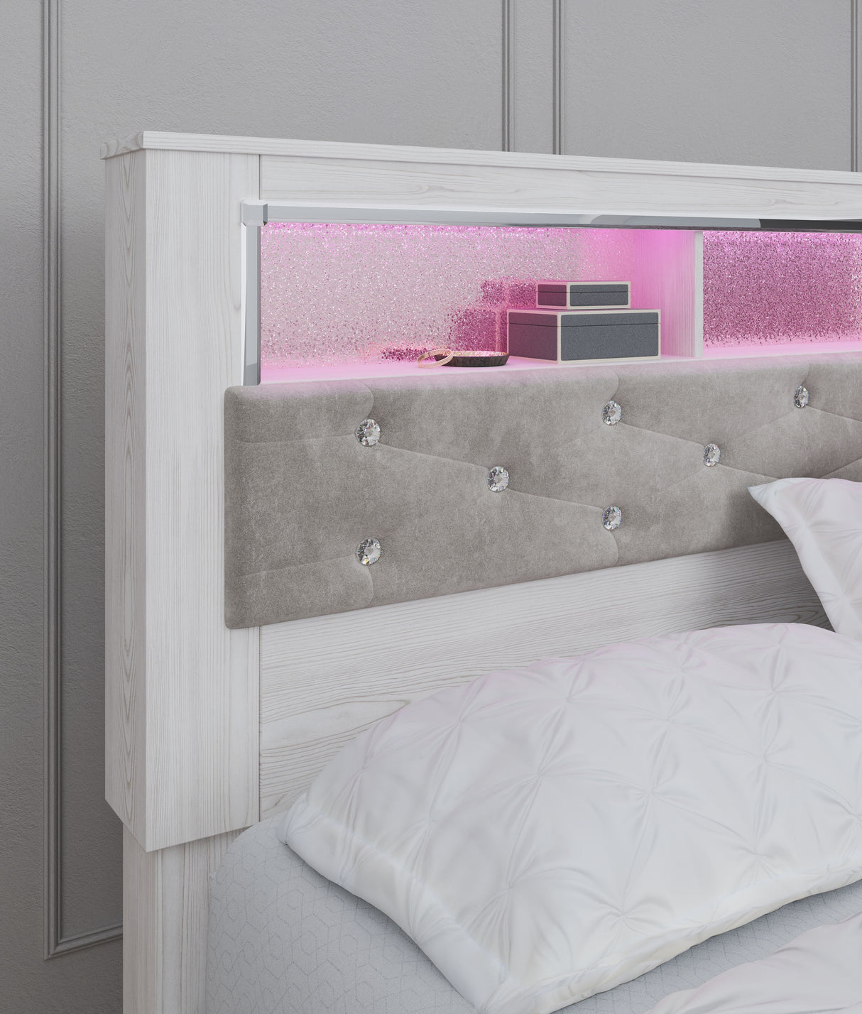 Altyra - White - King Bookcase Panel Bed by Signature Design by Ashley® | Bel Furniture