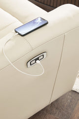 Dahlmoore - Dbl Power Reclining Loveseat With Console - Almond