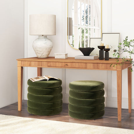 Fuji - Oversized Round Storage Ottoman by Jennifer Taylor Home | Bel Furniture