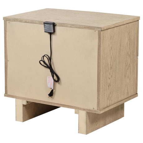 Kailani - 2-Drawer Nightstand Bedside Table - Beige Oak by Coaster Fine Furniture | Bel Furniture