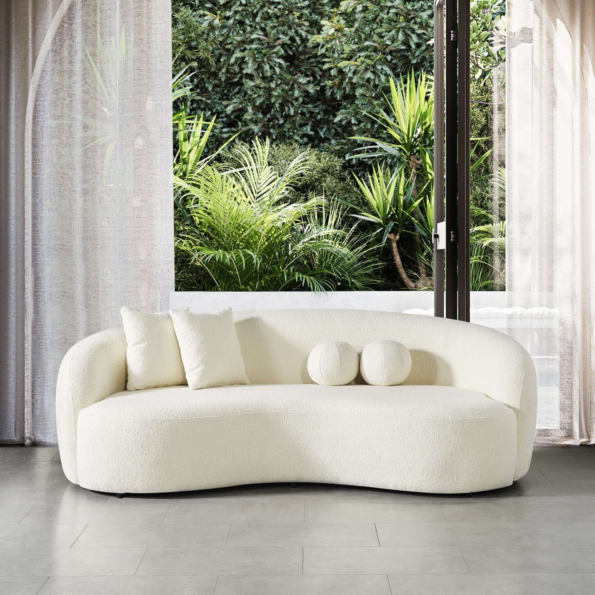 Drake - Japandi Style Curvy Boucle Sofa | BEL Furniture