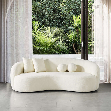 Drake - Japandi Style Curvy Boucle Sofa - view 4