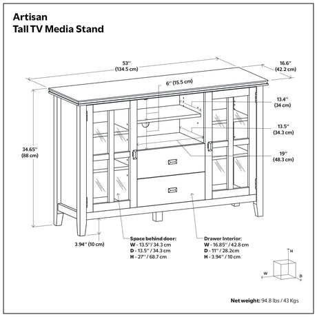 Artisan - Handcrafted, Tall TV Media Stand - view 9
