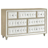 Antonella - 7-Drawer Upholstered Dresser Beige by CoasterElevations | Bel Furniture
