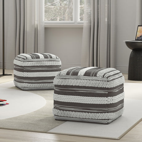 Sommer - Handcrafted Square Pouf - view 3