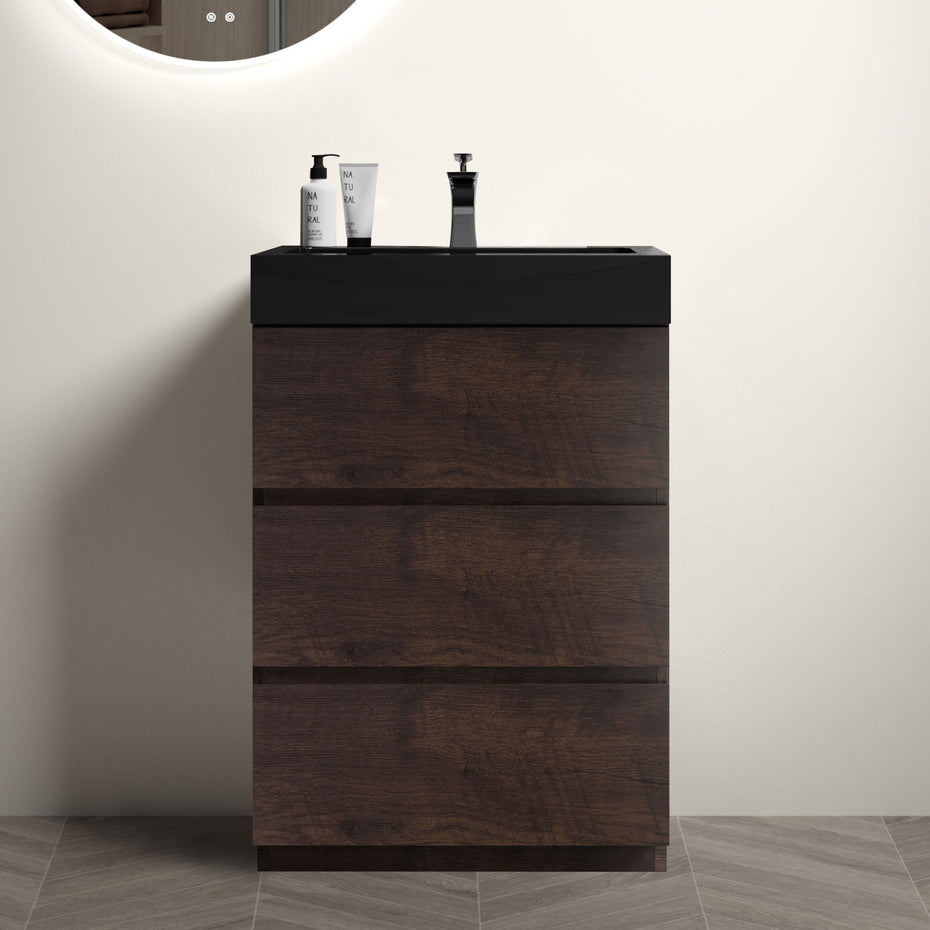 Alice - Bathroom Vanity With Large Storage Freestanding Bathroom Vanity, Sink For Modern Bathroom, One-Piece Sink Basin Without Drain And Faucet