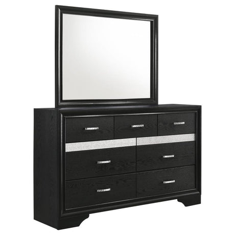 Miranda - 7-drawer Dresser With Mirror Black by CoasterEveryday | Bel Furniture