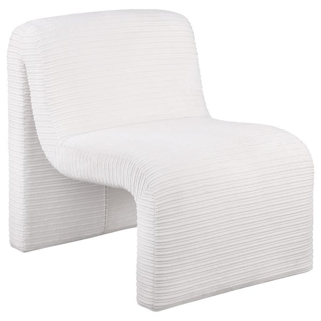 Drayton - Upholstered Curved Armless Accent Chair White by Coaster Fine Furniture | Bel Furniture