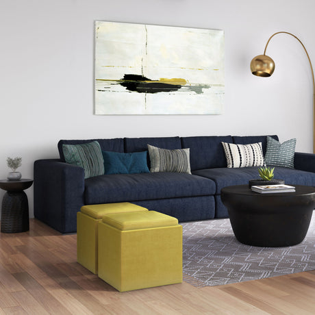 Rockwood - Upholstered Cube Storage Ottoman With Tray - view 14