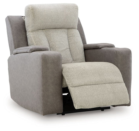 WhipLash - Sisal - Power Recliner With Adj Headrest by Signature Design by Ashley® | Bel Furniture
