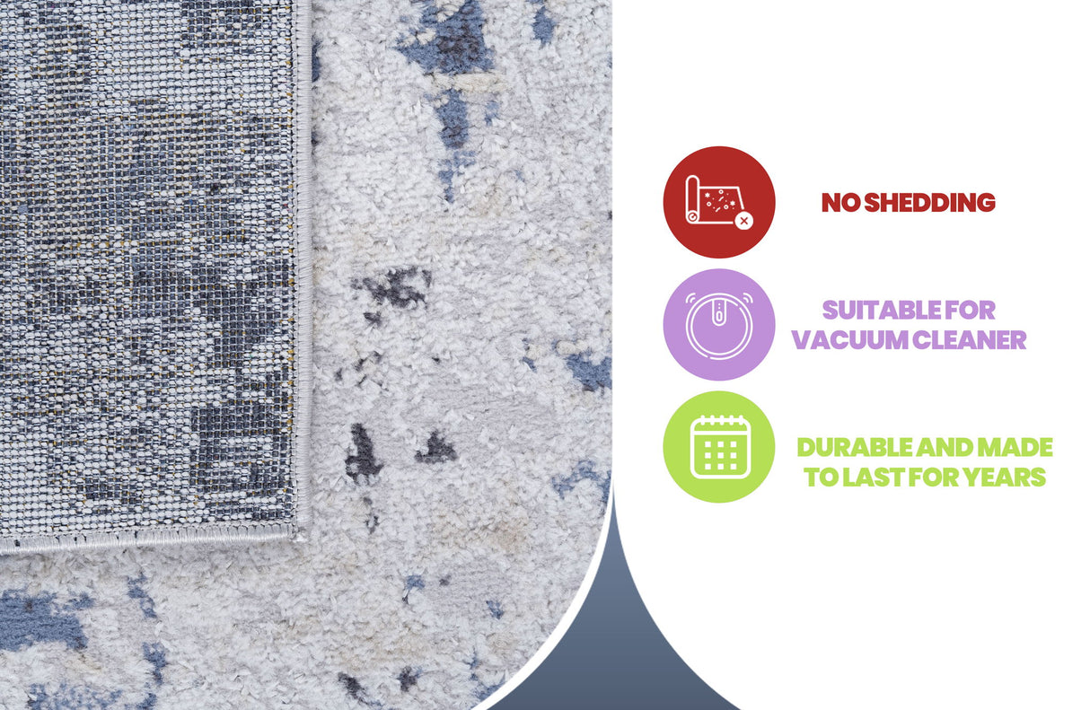 Payas - 8' X 10' Abstract Area Rug - Gray / Denim