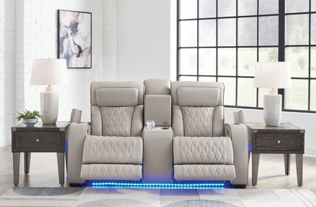 Boyington - Power Reclining Loveseat With Console/Adj Hdrst by Signature Design by Ashley® | Bel Furniture