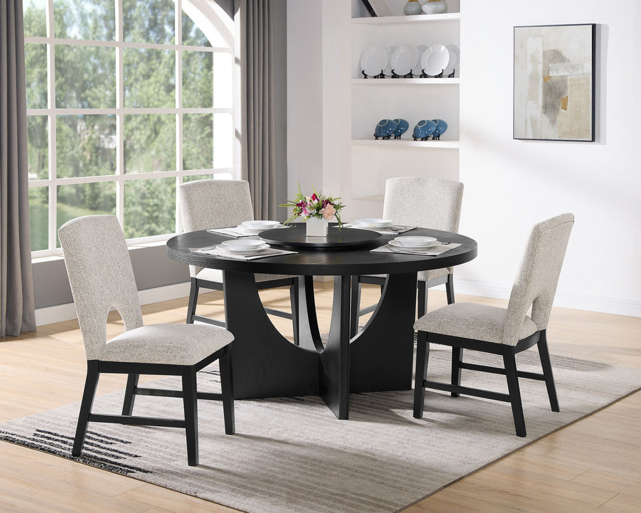 Rupert - Round Table With Lazy Susan - Charcoal