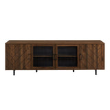 Modern Scandinavian 4 Door Herringbone 70" TV Stand For TVs Up To 80"