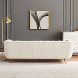 Lamattina - Genuine Italian Leather Channel Tufted Sofa