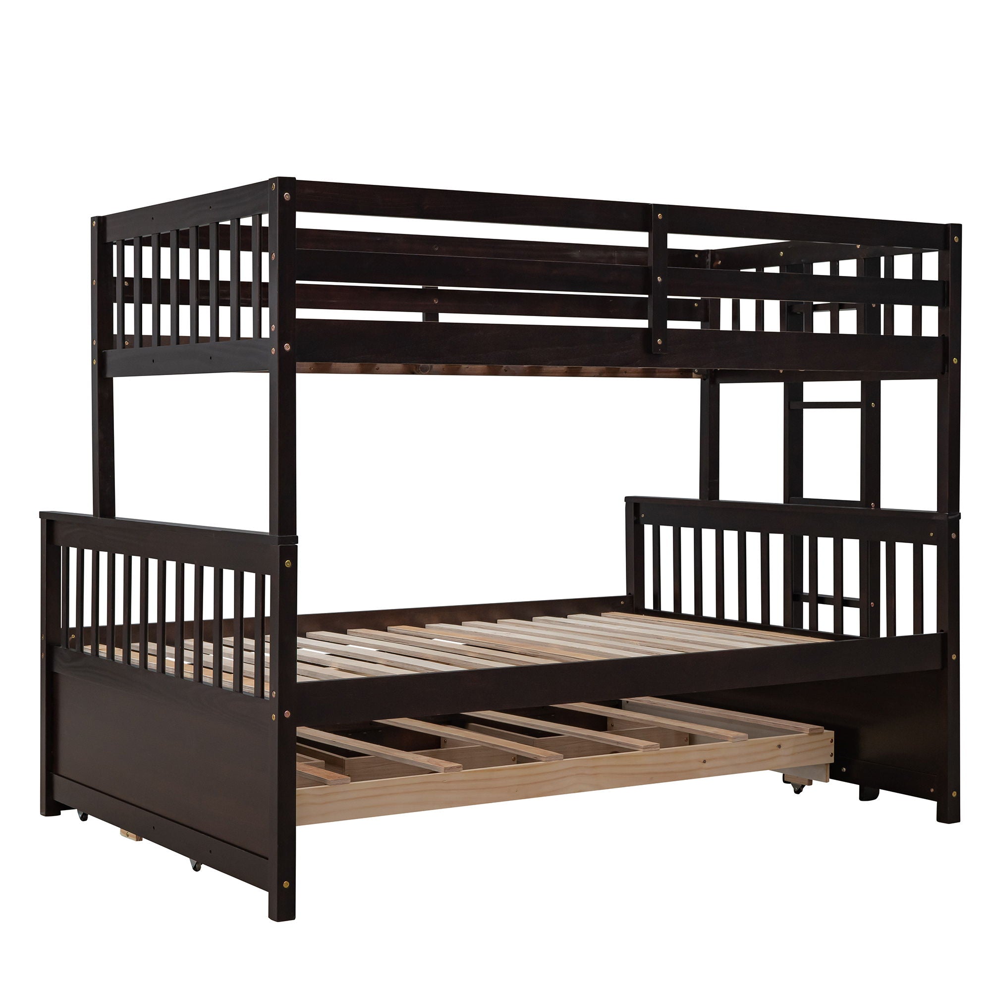 Twin Over Full Bunk Bed With Twin Size Trundle, Separable Bunk Bed With Drawers For Bedroom