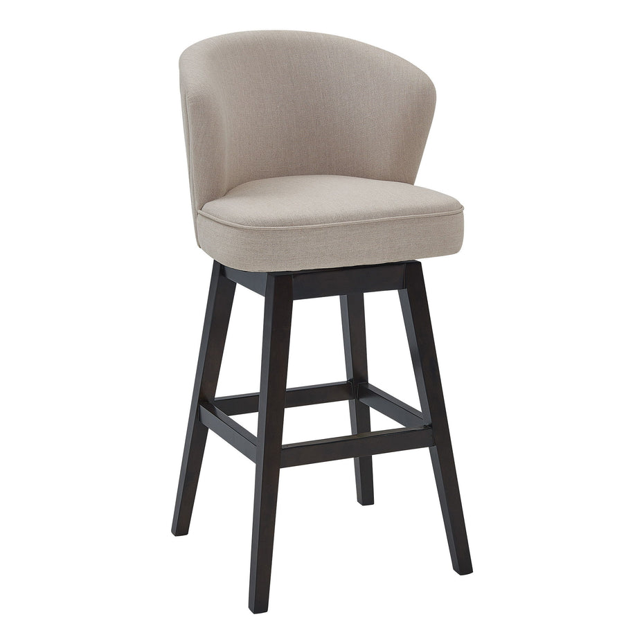 Swivel Low Back Bar Height Bar Chair - Tan / Espresso